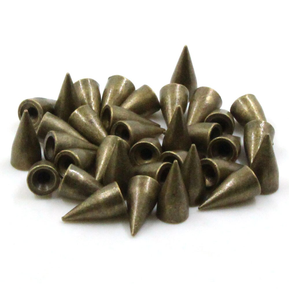 100 st 7 x 14mm blandade spikar metallkon nitar för läder pank nitar och spikar på kläder gör det själv bälte/väskor läderhantverksdekoration