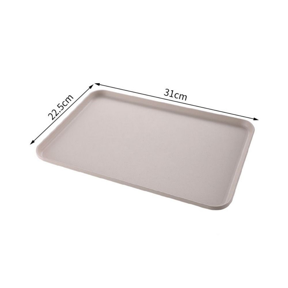 Plastic Wheat Straw Storage Tray Eco-friendly Large Capacity Rectangular Serving Tray Exquisite Fruit Salad Tray Hotel: plum