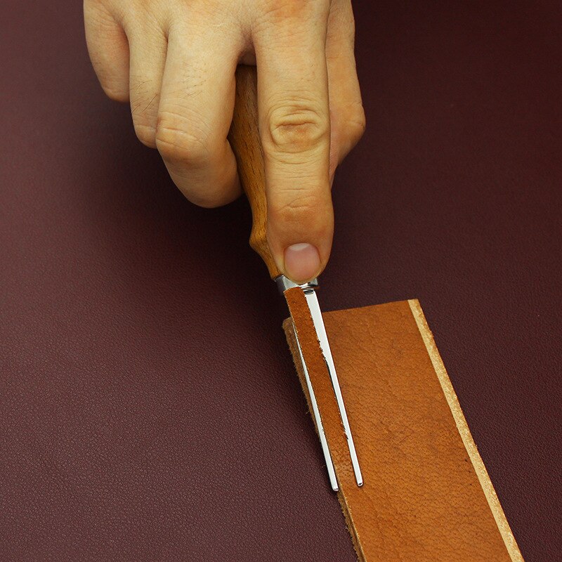 Leather Edge Skiving Beveler Tool 3 Size 8mm 6mm 4mm DIY Skiving Beveling Knife Kit Cutting Trimming Tools with Wood Handle Set