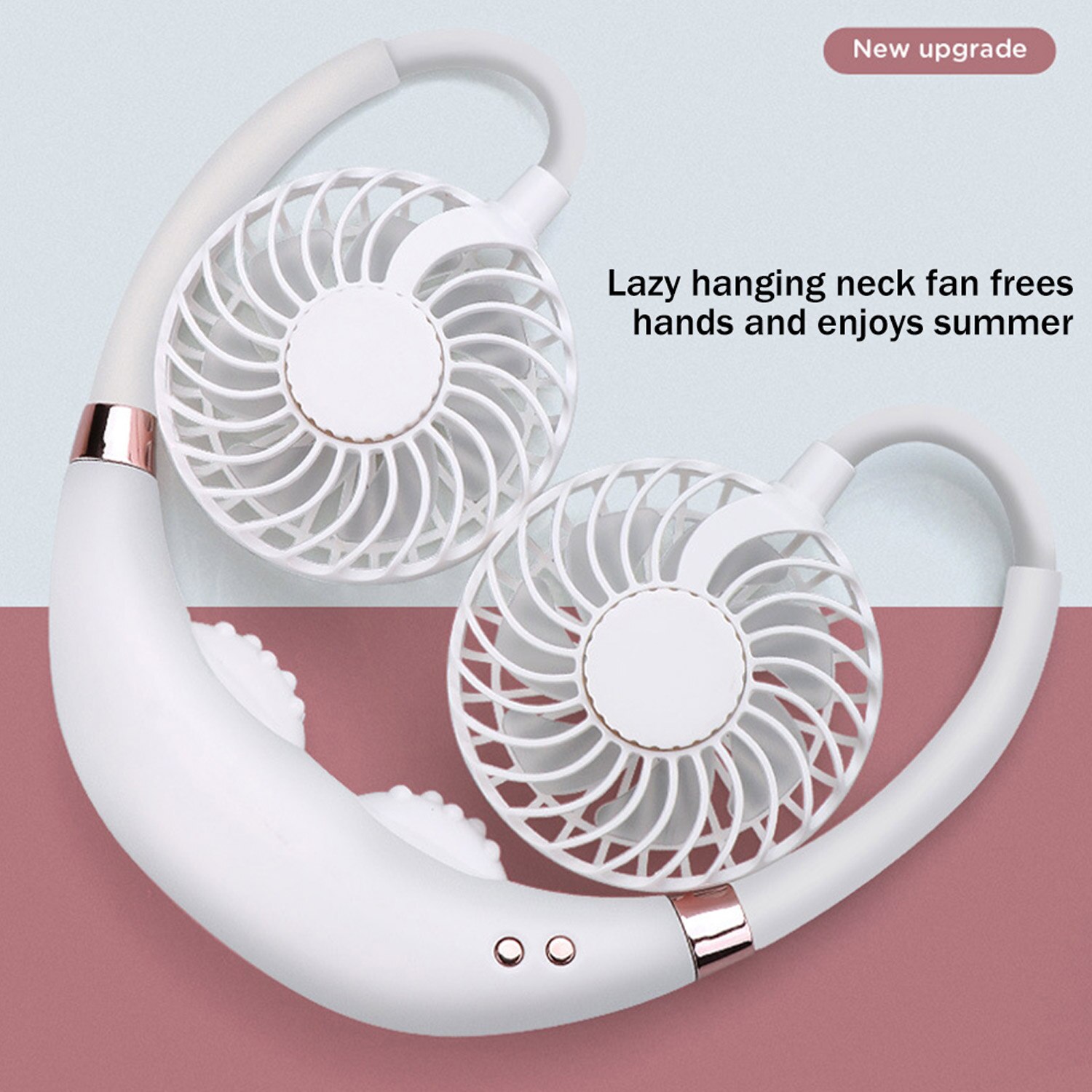 Draagbare Nek Ventilator, 5000mah Opvouwbare Nek Ventilator Handsfree Draagbare Bladloze Ventilator Stille Bladeless 360 C
