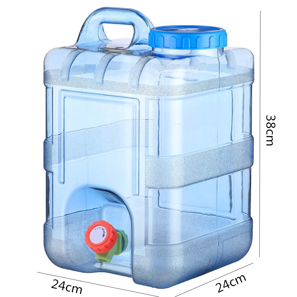 Portable Water Container Water Storage Bucket 7.5L 10L 15L Outdoor Hiking Camping Picnic Car Driving Water Tank Barrel w/ Fauce: 15L