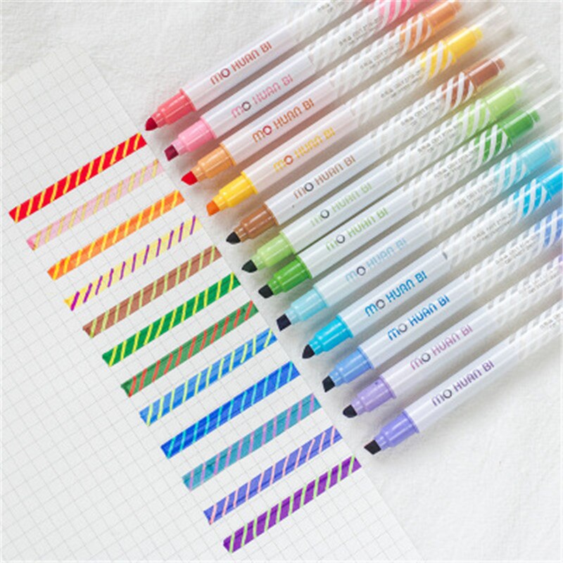 Baby Zeichnung Spielzeug Discolorable Stift Kinder 12 Farben Kawaii Magie Highlighter Stift 1Pcs Lernen Kunst Spielzeug für Kinder Malerei werkzeug