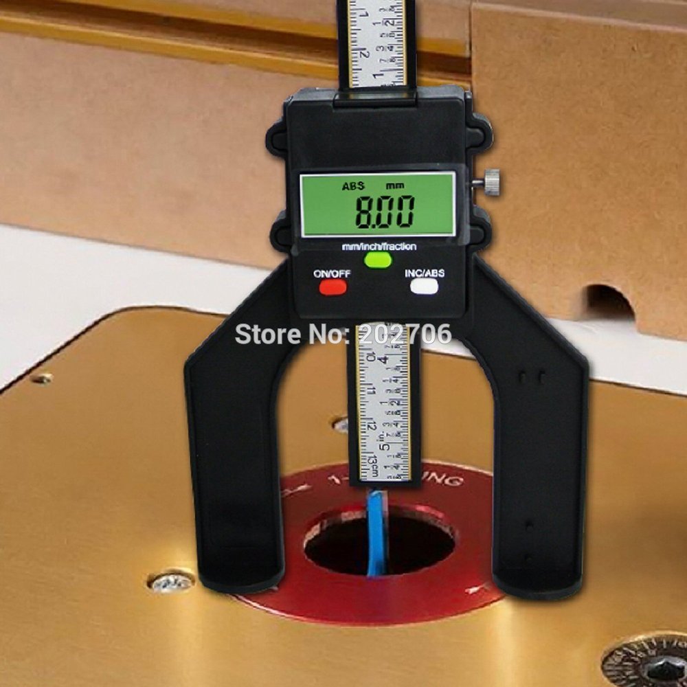 ETOPOO Digital Depth Gauge Digital Tread Depth Gauge LCD Magnetic Self Standing Aperture 80mm Hand Routers