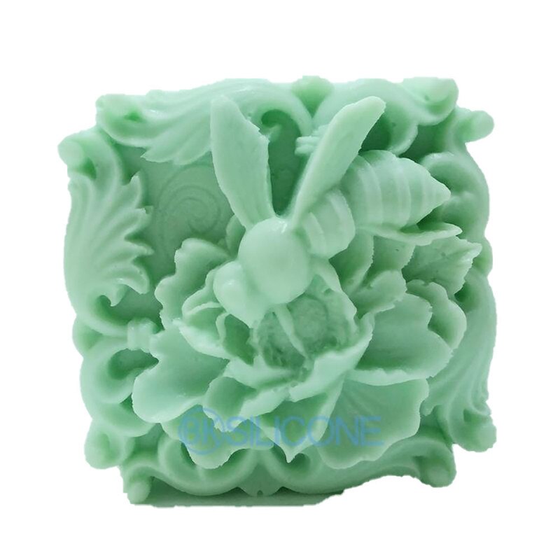 Siliconen Mal Voor Zeep 3D Bloem Bijen Kaars Zeep Mallen Diy Aromatherapie Gips Decor Fondant Cake Chocolade Bakvorm