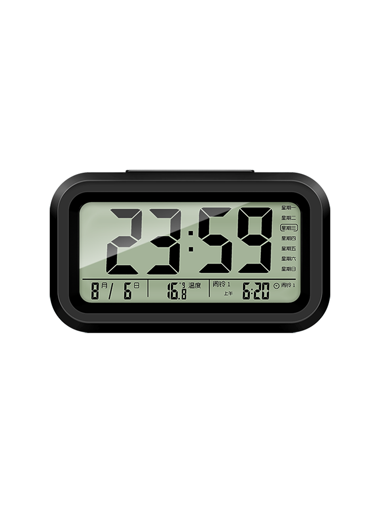 LCD Display Bedside Digital Alarm Clock LED Luminous Analog Digital Clock Table Smart Tafelklok Desk Decoration BF50DC