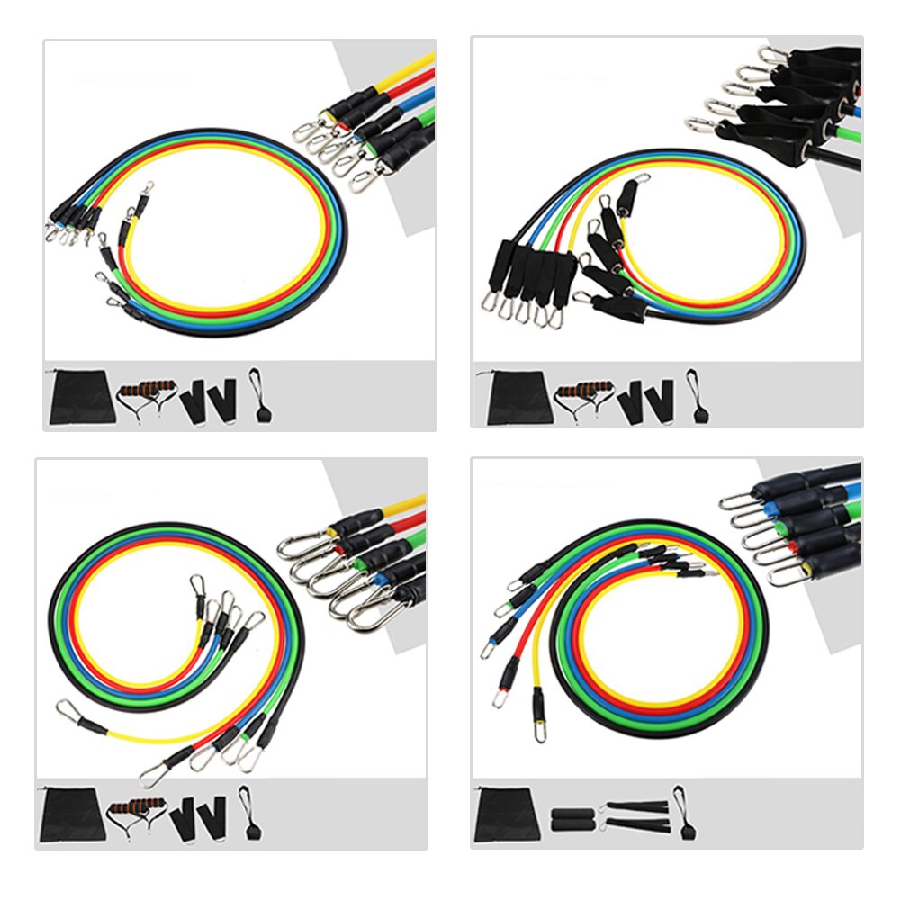Fitness Resistance Pull Tubes Yoga Pull Rope 11pcs/set Sport Fitness Gum Workout Exercise Bands Gym Sport Rubber Expander