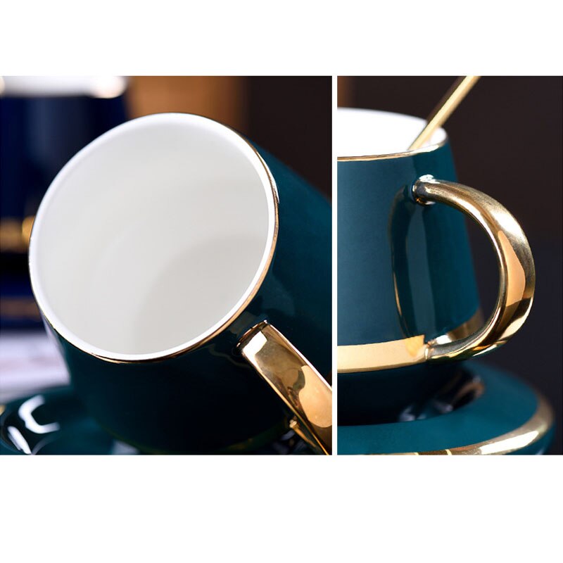YeFine 180ML Ceramic Tea Cup Set Coffee Cups and Saucer European Style Breakfast Milk Cup Home Office Teacup Porcelain Drinkware
