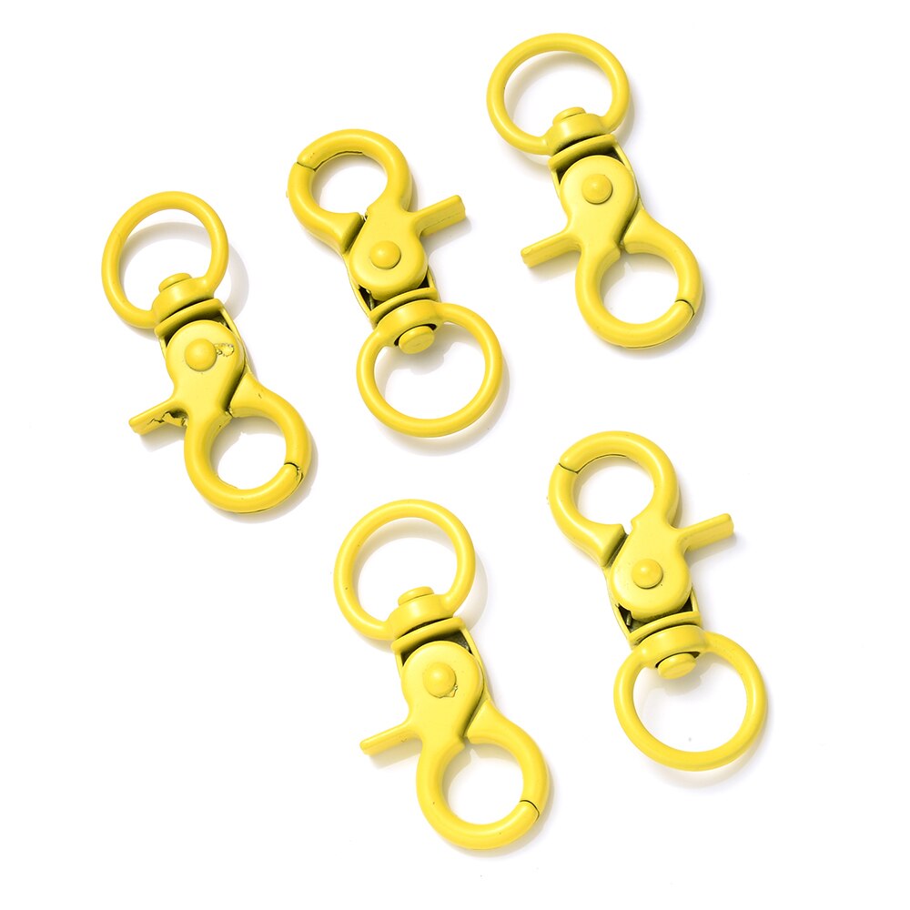 IYOE 5 sztuk 20x43mm Multicolor karabińczyk haki do tworzenia biżuterii znalezienie DIY brelok koniec złącze torebka Toy Doll Hook: yellow
