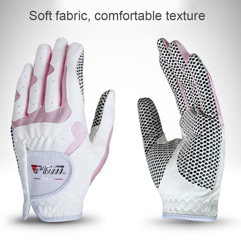 1 pièces femmes gants de Golf main gauche et main droite gants de sport tissu de Golf respirant paumes protecteurs EDF88: white and pink / S
