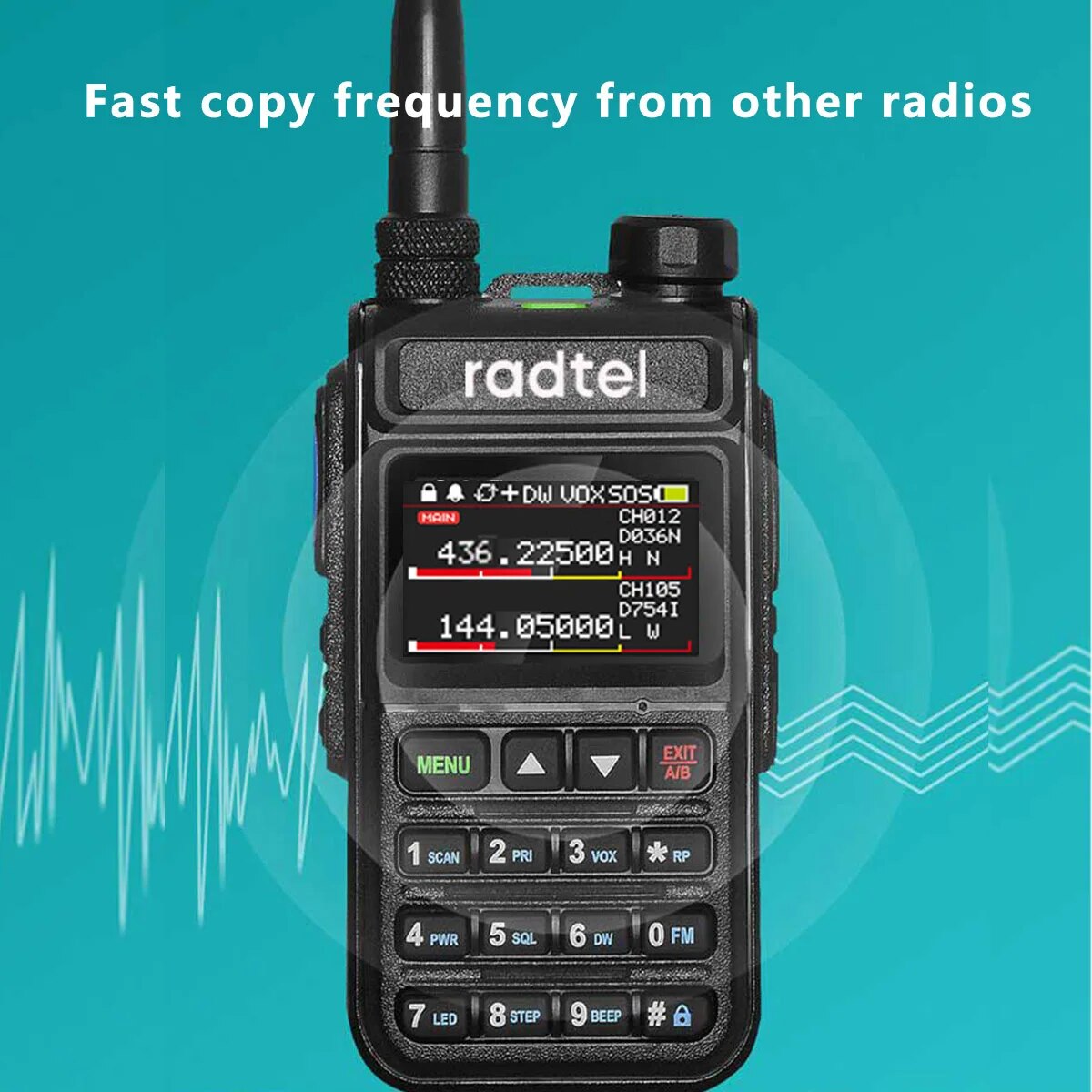 Radtel RT-890 Vollband-Amateurfunk 2-Wege-Radio 999CH Walkie Talkie AM Air Aviation Band Farbscanner Marine NOAA Scan