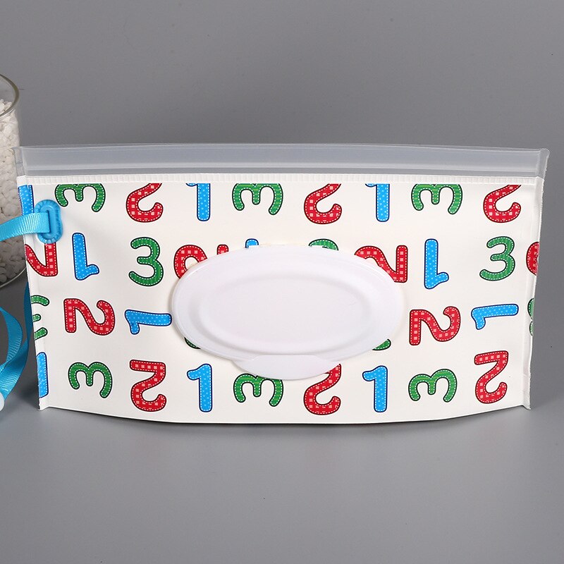 Boîte de lingettes pour bébé, sac de transport de lingettes de nettoyage, bouton-pression rabattable imprimé à la , boîte de rangement de lingettes humides réutilisables