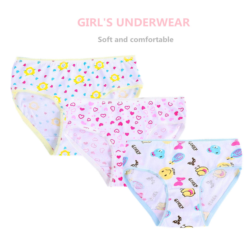 12Pcs /Lot Baby Girls Briefs Underwears Children Short Underpants Kids Panties 1-12Years