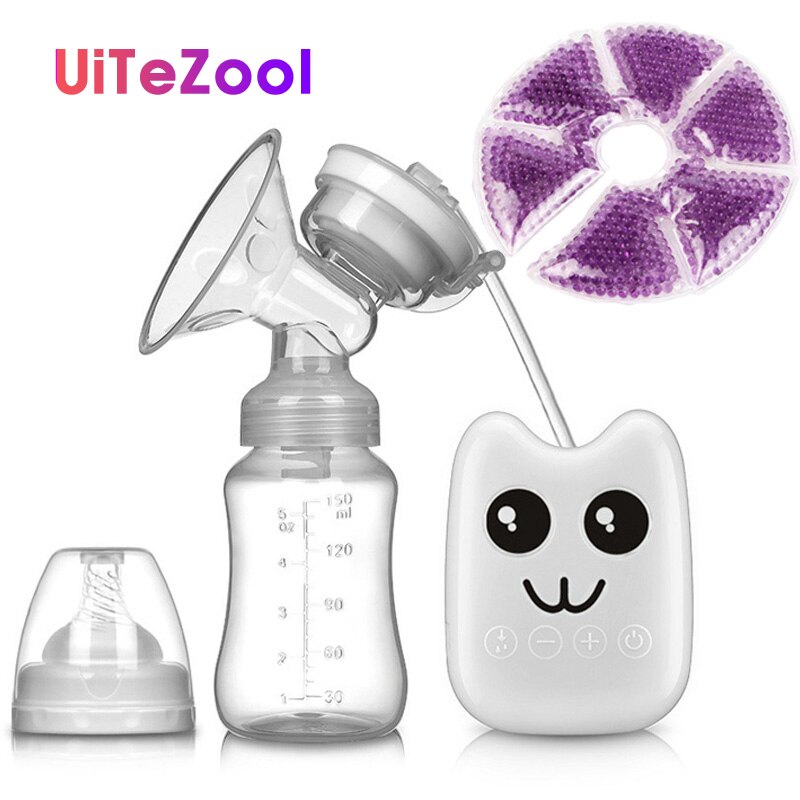Enkele Dubbele Elektrische Baby Melk Borst Pompen Usb Krachtige Zuigkracht Tepel Pomp Met Fles Koude Warmte Pad Borstvoeding Gereedschap