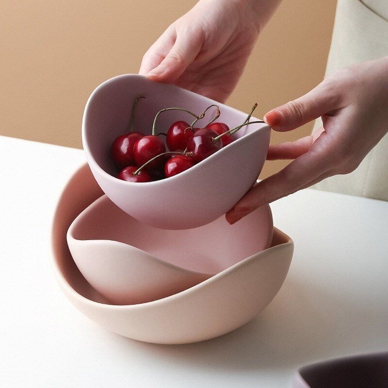 Blume Keramik Schüssel Gerichte Und Platten setzt Salat Platte Lagerung Obst 3/4/5 stücke einstellen Erzähler Geschirr einstellen Weihnachten