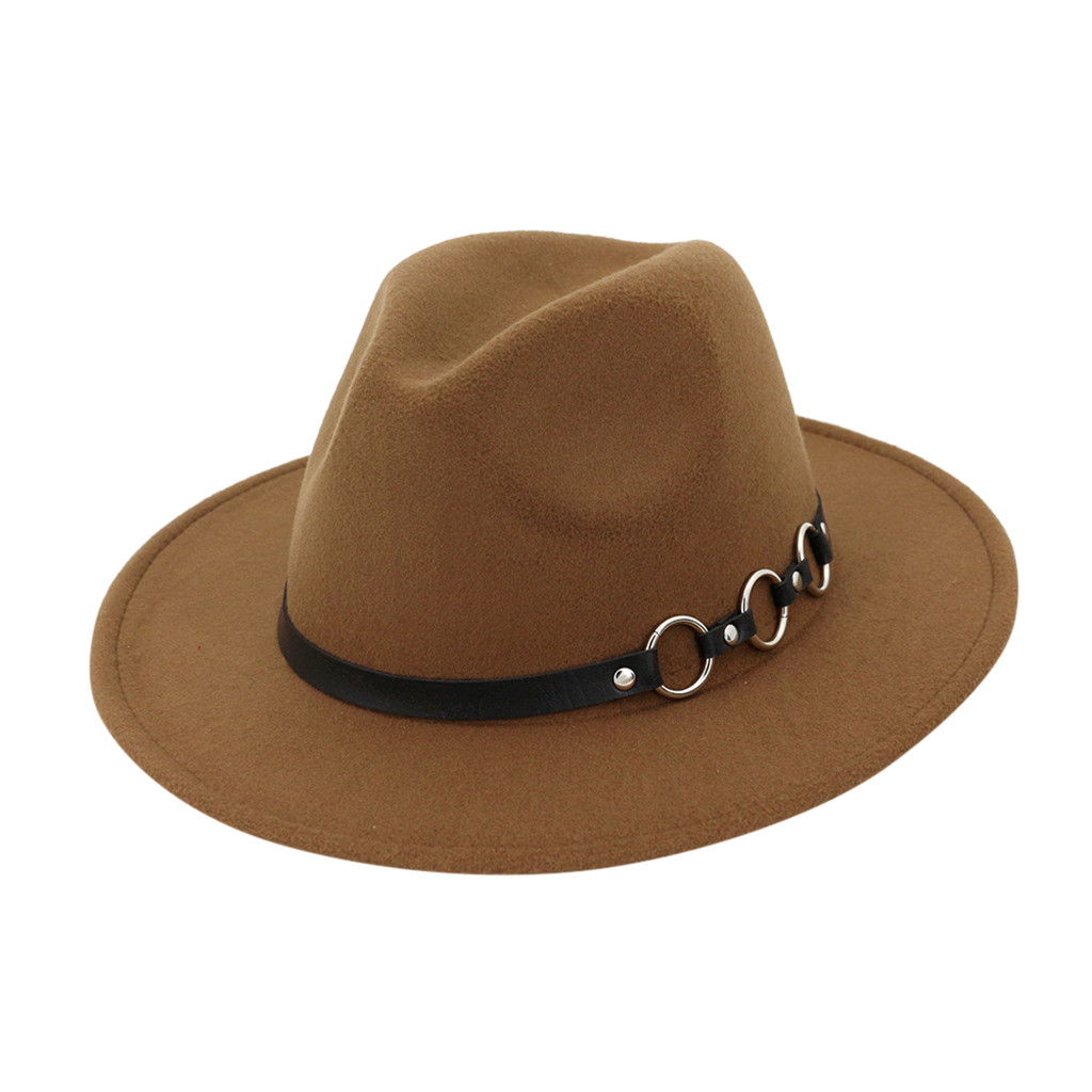 Elegante Grijze Wollen Fedora Hoed Voor Vrouwen Herfst Vintage Trilby Caps Wide Brim Jazz Kerk Toevallige Mannen Vilt Bowler Hoeden G: Khaki