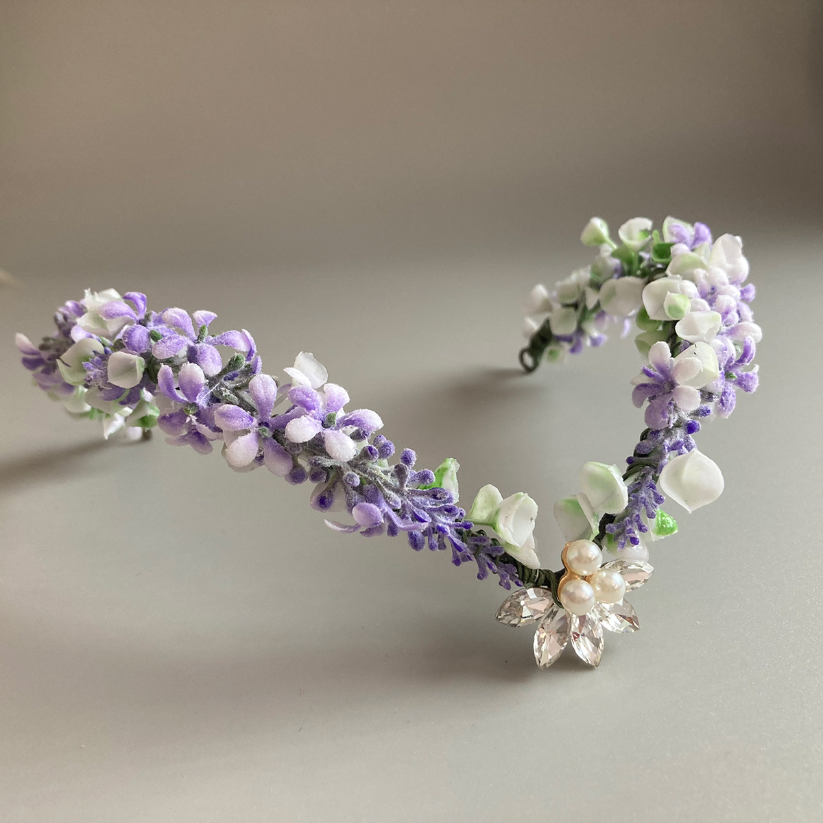 Purple Flower Headpiece - Fairy Floral Crown Woodland Elf Headband Forest Wreath Elven Tiara for Renaissance Cosplay Wedding: Antique Copper Plated
