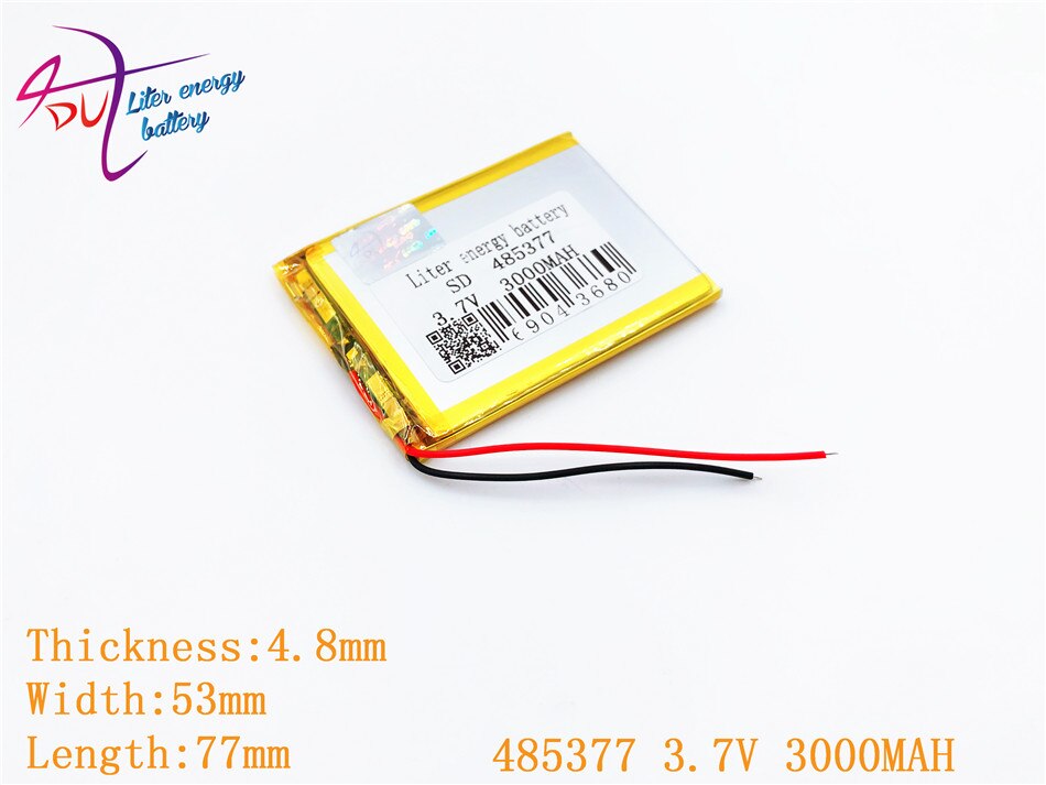 Stort 485377 505580 505575 lithium polymer batteri 3.7v 3000 mah batteri til tablet pc liter energi