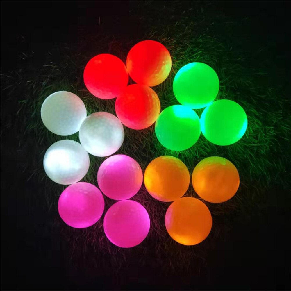 4 Pcs/Pack Night Flashing LED Golf Ball In The Dark Light Up High Hardness Waterproof Golf Practice Balls Training Supplies