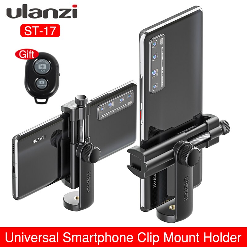 Ulanzi ST-17 360 Graden Universele Smartphone Tripod Mount Verticale Opnamen Met Koud Schoen Telefoon Mount Houder Voor Iphone Android