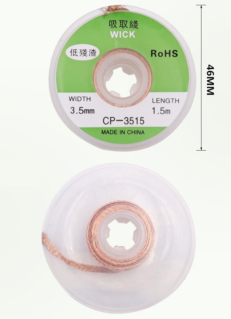 Lassen Draden 2/2.5/3/3.5Mm Breedte 1.5M Lengte Desoldering Braid Lassen Solder Remover Wick Wire Lead Cord Flux Bga Reparatie Tool