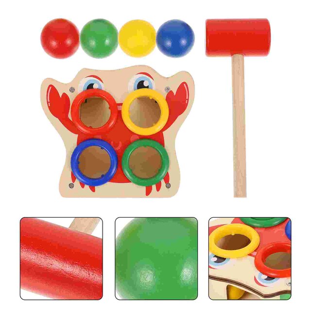 1 set kinderspielset mit holztieren zum klopfen, lernspielzeug für kinder: Wie abgebildet 14.8 x 12.5cm