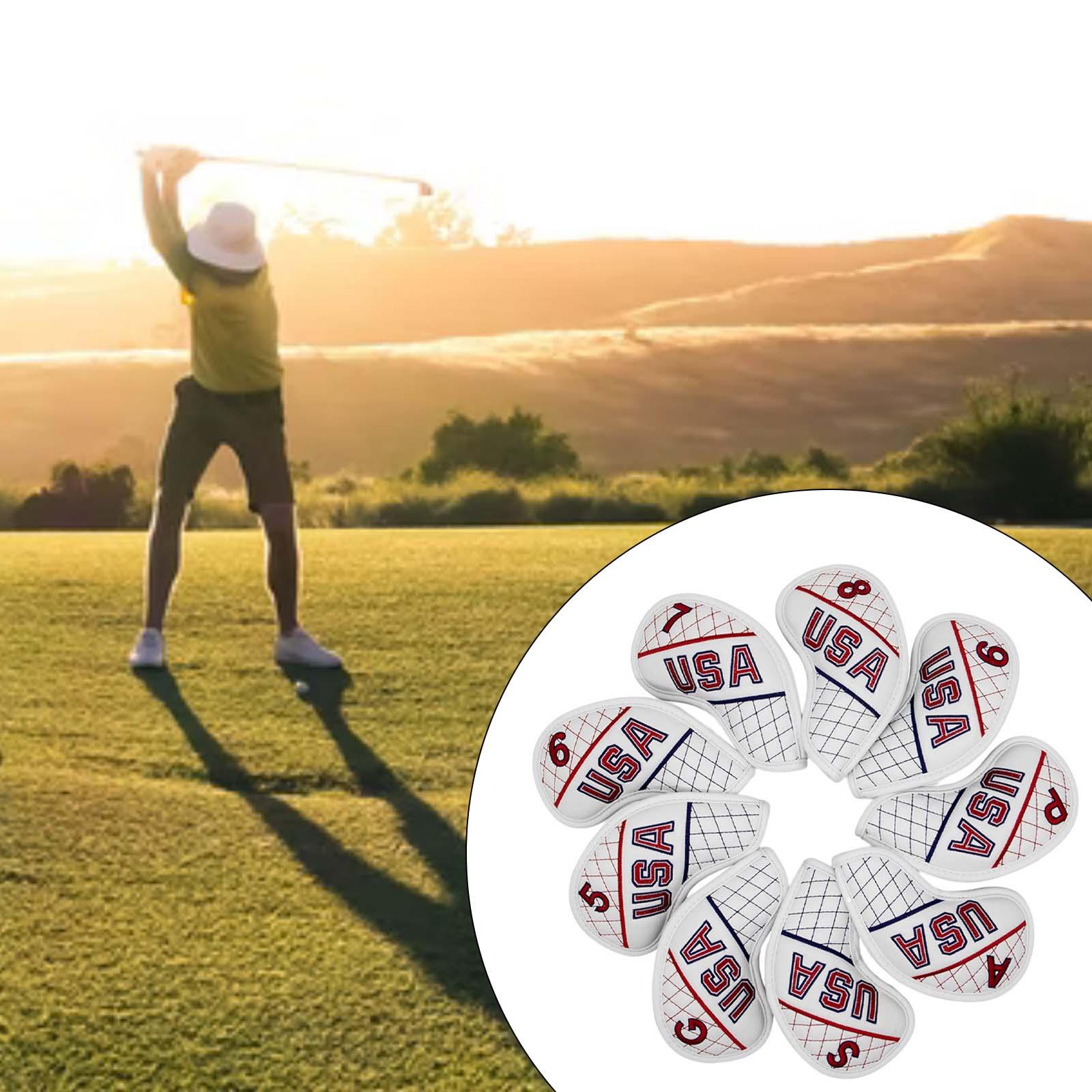 9 stuks luxe golfijzerhoezen met nummerbescherming  pu 5-9, p,a,s,g