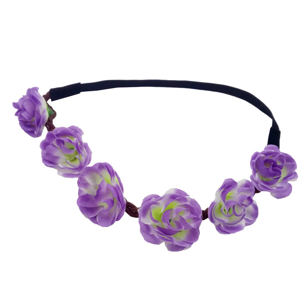 Boho Ladies Floral Flower Festival Wedding Garland Hair Head Band Beach Party Summer Wreaths Home Decor @35: 3