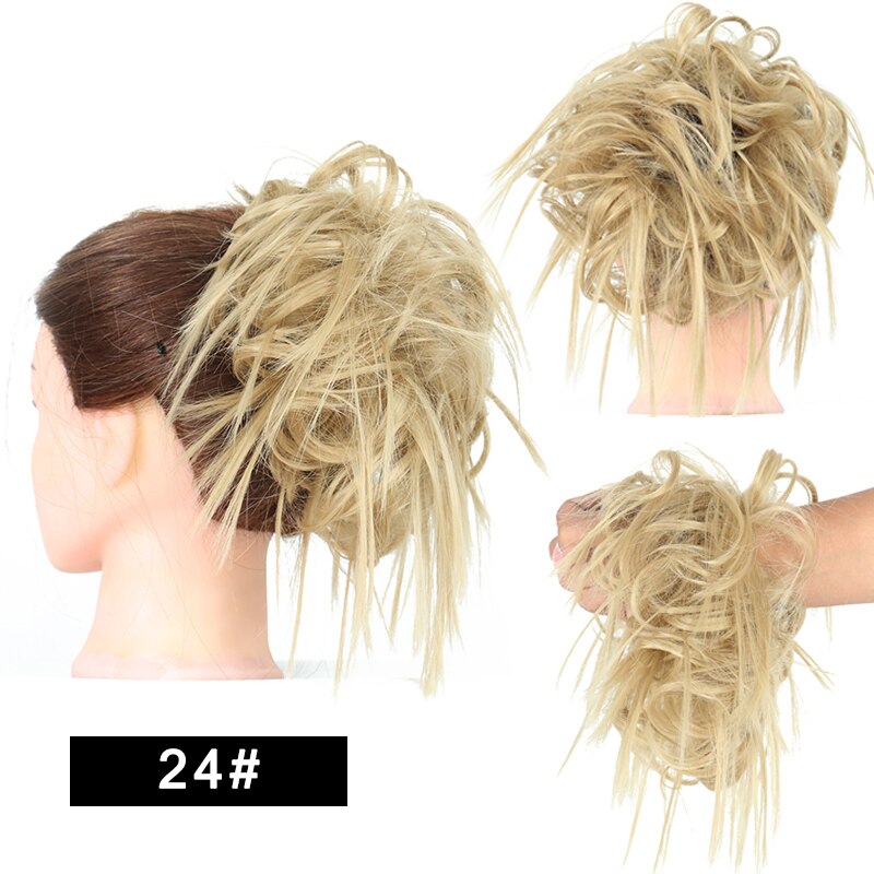 Werd Rommelig Haar Ring Fiber Synthetische Hittebestendige Pruik Broodje Krullend Elastische Haarband Dames Mode Haar Ring Natuurlijke Pruik: 4/27HL