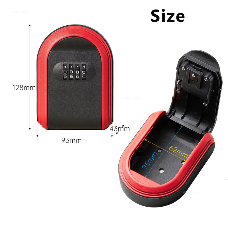 Wandgemonteerde sleutelopslag 4-cijferige combinatiesleutelkluis Opbergdoos Plastic sleutelkluis Binnen Buiten Gebruik voor thuiskantoor