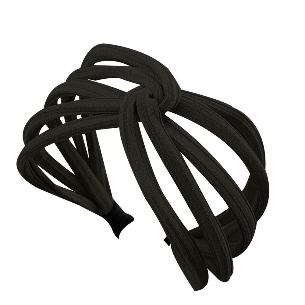 Women Twist Headband Bow Knot Cross Tie Cloth Headwrap Hairband Hoop SMR88: Black