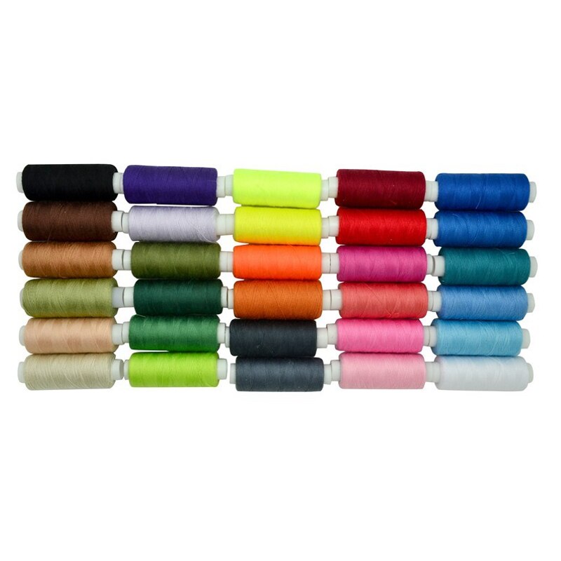 Linha de costura para máquina de bordar, 30 cores, conjunto de fios de poliéster com 250/rolo, para costura, materiais de costura