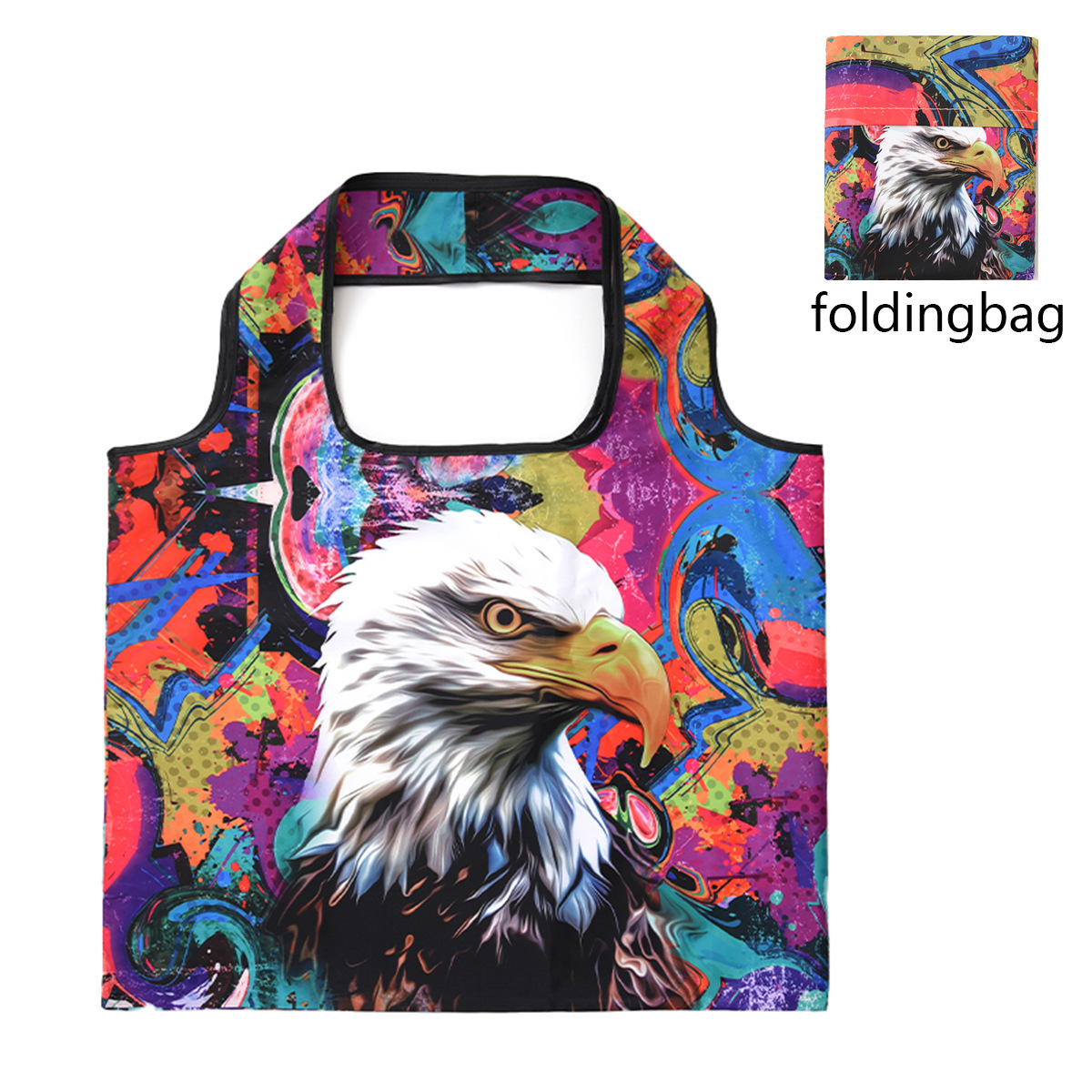 Van Gogh Hand Painted Oil Painting Shopping Bag Famous Painting Pattern Storage Bag Portable Foldable Travel Bag One Shoulder: Clear