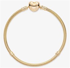 Charms Bracelets for Women DIY Silver 925 Jewelry Snake Chain Signature Heart Clasp Silver Bracelets Beaded Starter Girl: Yellow / 21cm