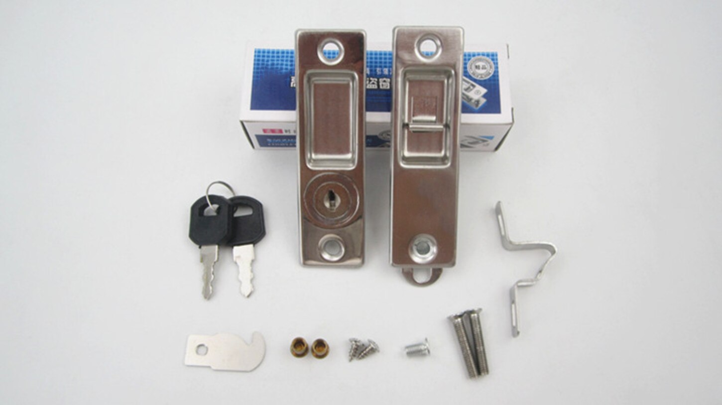 Model 2000 aluminiumslås kortkroglås dobbeltsidet aluminiumslegeringsdør og vindueslås kroglås rustfrit stål med nøgle