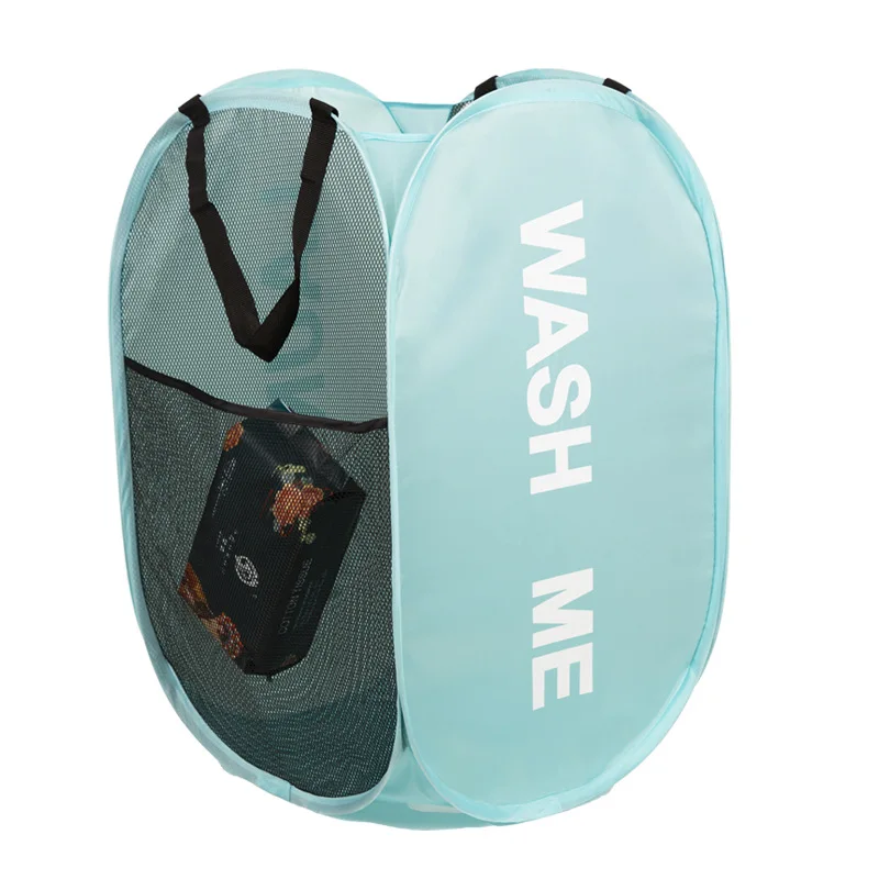 Paniers à linge pop-up en maille pliable et respirante, panier d'organisation de rangement nécessaire peu encombrant pour buanderie, articles de produits: jaune clair