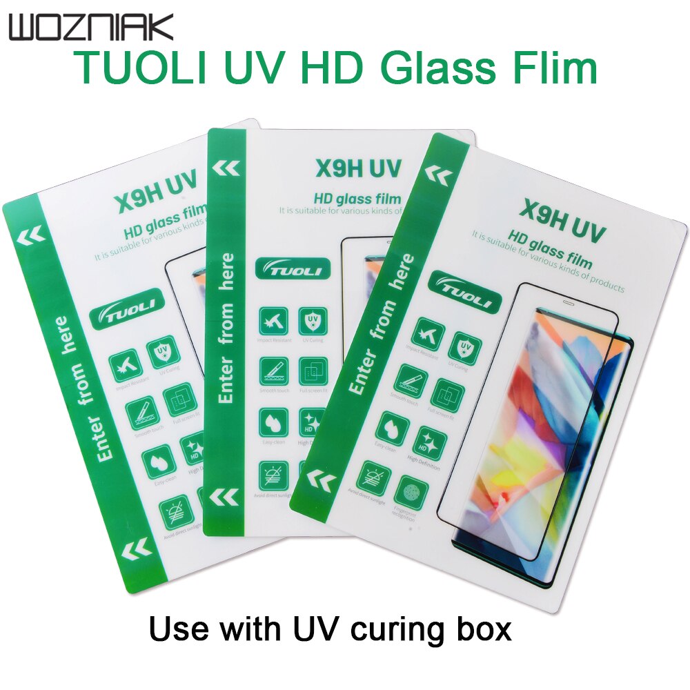 TUOLI HD UV light curing film explosion-proof flexible glass film curved surface full screen optical curing UV film cutter: 20pcs HD film
