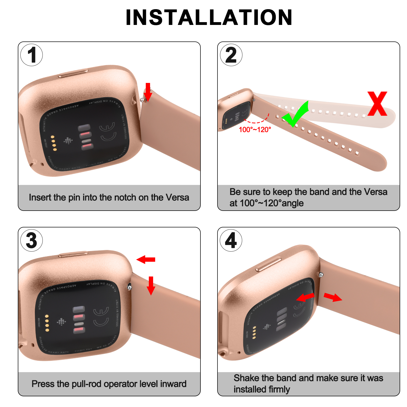 rem til fitbit versa 2/ versa-rem silikonklokkerem vanntett armbånd til fitbit versa lite erstatningsrem