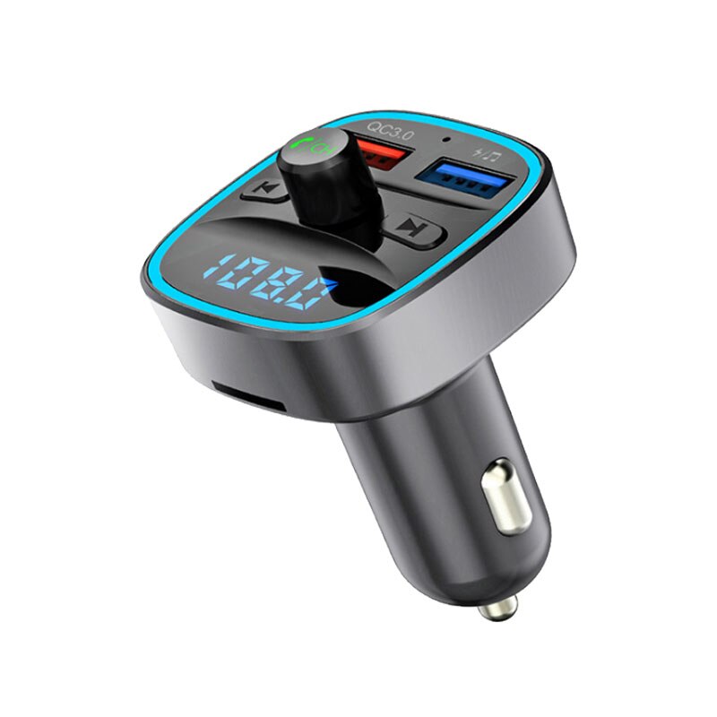 Schnelllade 3.0 autoladegerät für huawei  p30 pro mit freisprecheinrichtung, fm-transmitter, bluetooth, dual-usb-anschluss und  mp3 player-anschlüssen