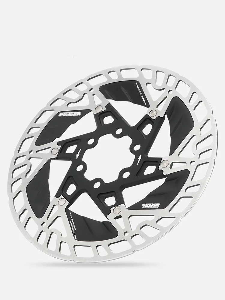 Meroca ultralet cykelbremseskive med 160mm diameter, udhulet 6-- boltet/centrallås, brugt til shimano/sram bremser