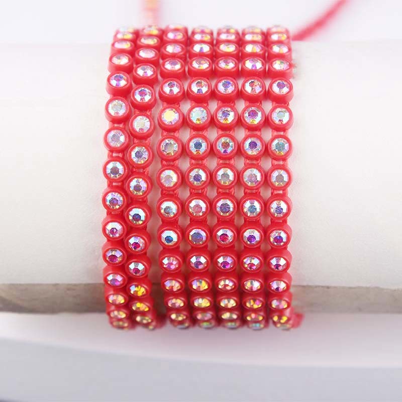 SS8 10 Meter Kunststoff Strass Streifenbildung Für einheimisch Perlen Schmuck Ohrring Strass Trimmen Kleidung Zubehör