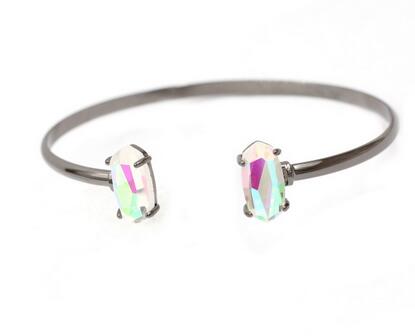 Cristal jóias dichroic cristal pulseira pulseira moda grande manguito bangle para mulher: BLACK AB