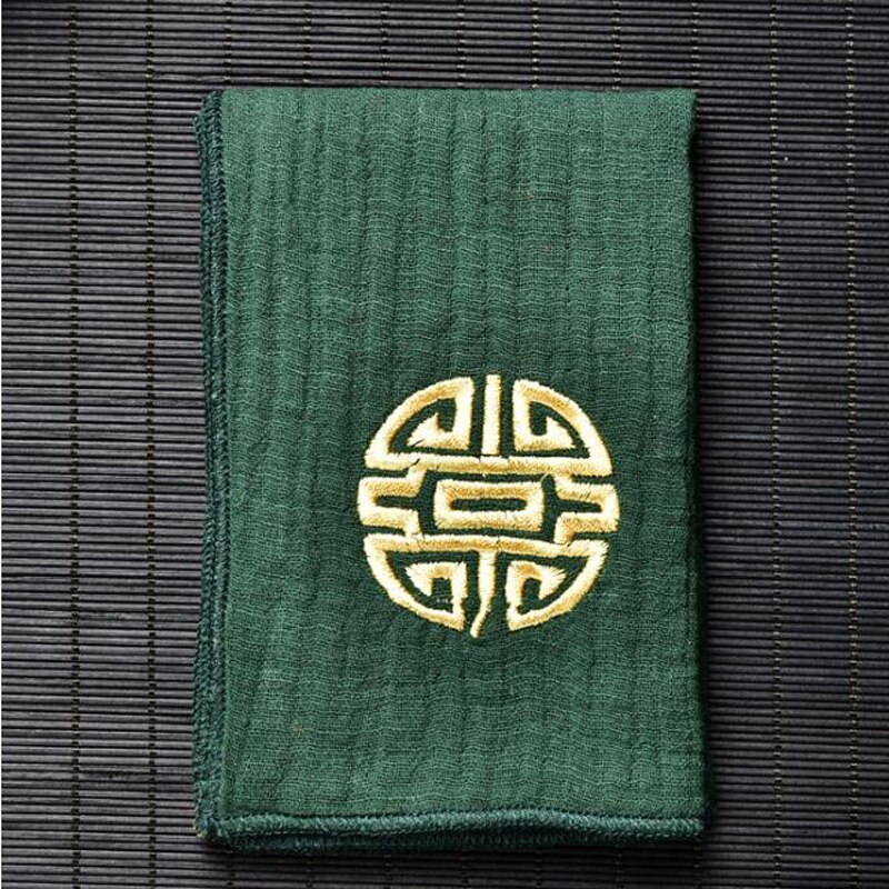 2 st 28 x 19cm enkla broderade kökshanddukar teservetter kökshandduk traditionell kinesisk stil liten storlek: Grön design 4