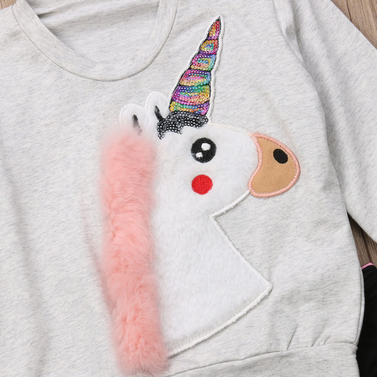 I bambini Delle Neonate Casual Unicorno Felpa Top + Pants 2pcs Outfit Set Tuta Vestiti di 6 Mesi-5 Anni