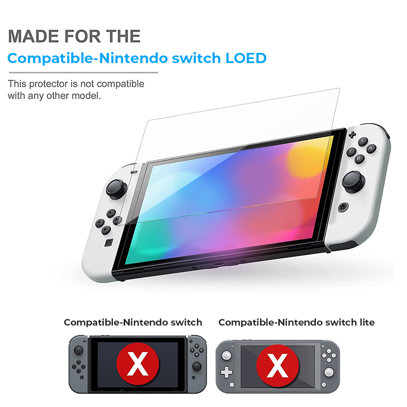 Data Kikker 3Pcs Gehard Glas Screen Protector Compatibel Nintendo Switch Oled 9H Harde Beschermende Film Siliconen Cap Accessoires