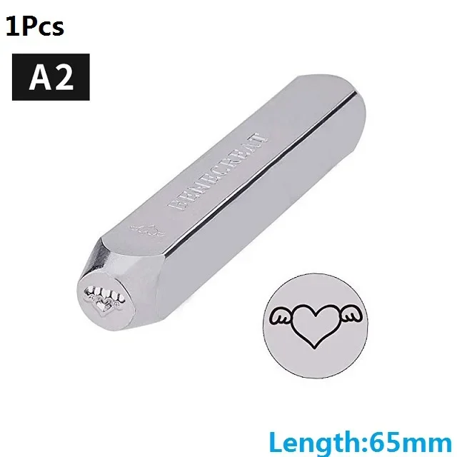 Metalen stempels voor het maken van sieraden, ponsstempels, leer hout, leer, doe-het-zelf, beginners en professionals, 6 mm, 1/4": lichtgroen