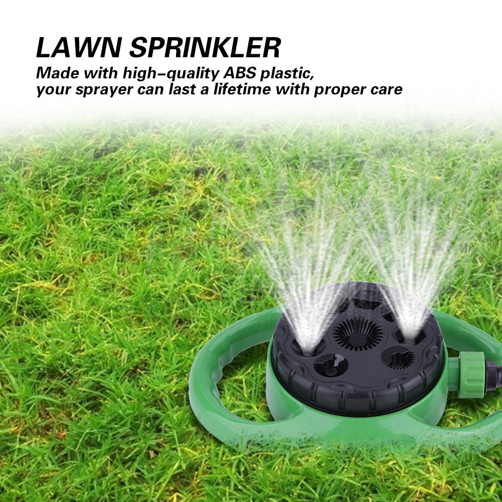 Backyard Dial Sprinkler Automatic 360 Rotating Watering Irrigation System 9-Pattern Turret Spray Stationary Sprinkler Head