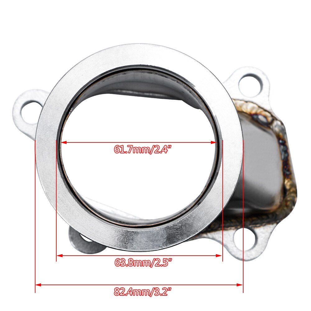 Hypertune-Rvs Adapter Voor T25 T28 GT25 GT28 2.5 &quot;63Mm V-Band Klem Flens Turbo down Pipe Adapter HT4833
