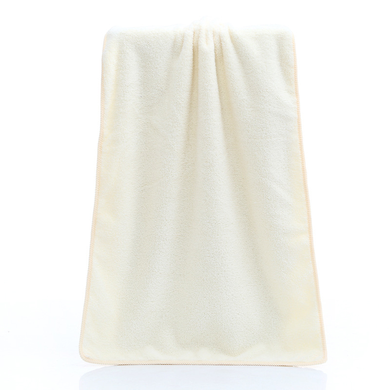 Coral Velvet Face Towel Solid Color Quick-drying Soft Absorbent Microfiber Bath Towel Comfort Household Bathroom Towel: ivory