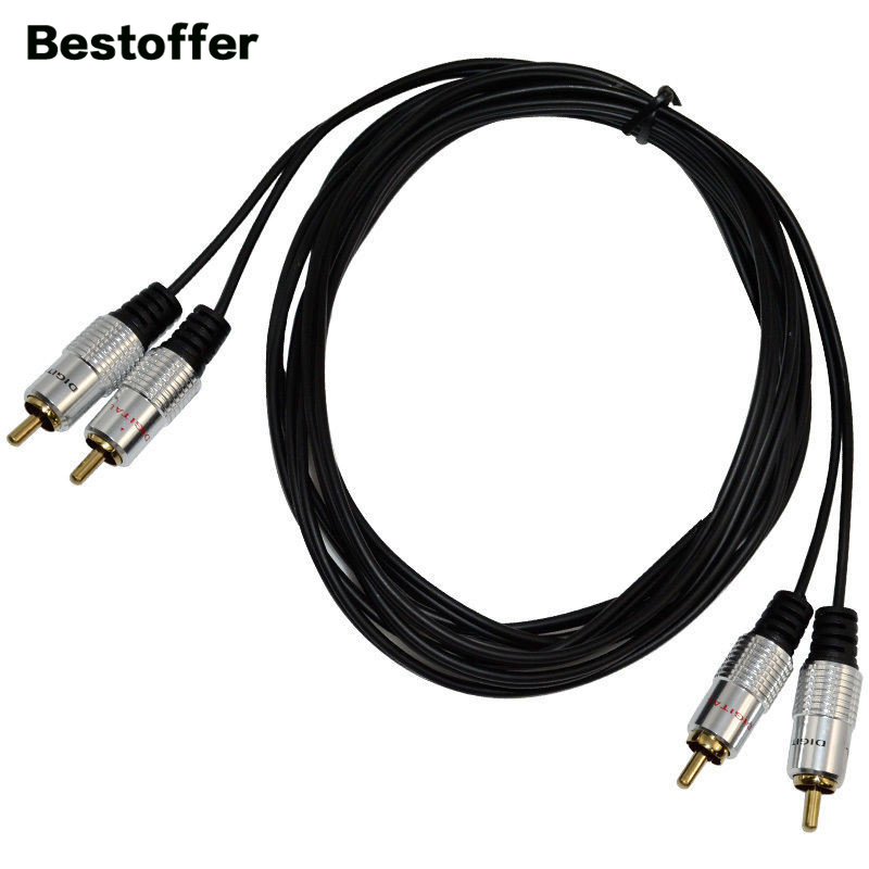 15M Vergulde 2RCA/2RCA Mannelijke Premium Component Audio Ofc Kabels