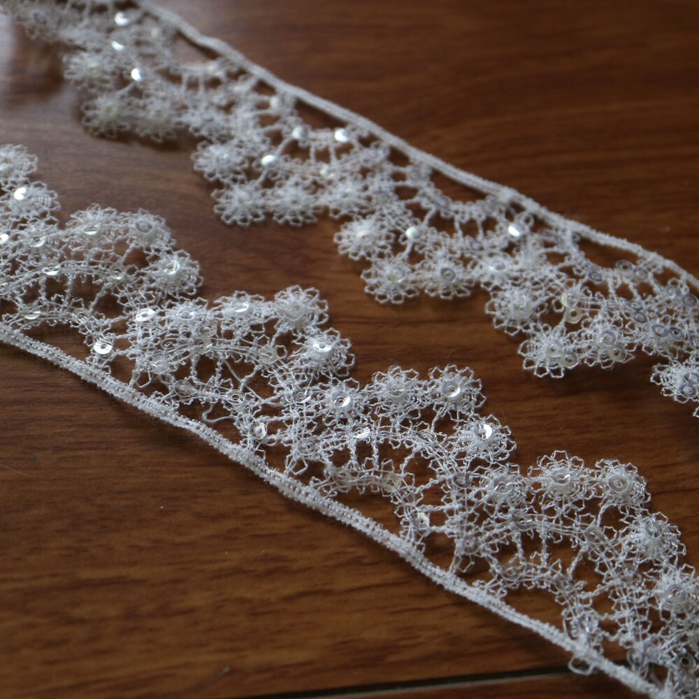 Adornos de encaje de algodón bordado de 5 yardas para ropa, adornos de encaje de flores suaves y cintas de costura para manualidades, accesorios DIY para vestidos